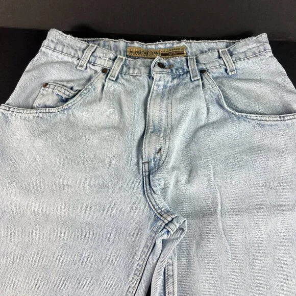 VTG 90s Levi's Silver Tab Jean Men 33x32 Baggy Blue Faded Cotton Denim Tag 33x34